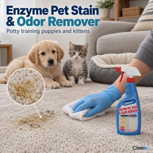 Spray Enzimatico Detergente per Urina di Gatto 500ml, Senza Profumo, Rimuovi Macchie e Odori di Animali Domestici per Pipì di Cane su Tappeti, Divani, Materassi - OEM - Product Image 2