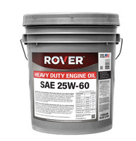 Huile moteur diesel ROVER Heavy Duty, mélange synthétique anti-usure SAE 25W-60 CH-4, lubrifiant automobile, seau de 5 gallons (US)