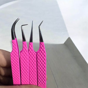 Pince à épiler pour extensions de cils Kaamir Instruments, qualité salon, acier inoxydable, pointe lisse, 10 mm, légère, outil de prélèvement des cils - Product Image 1