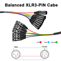 Câble XLR OEM d'usine Câble serpent professionnel à 8 canaux 8 XLR mâle à femelle Rallonge audio équilibrée XLR à 3 broches