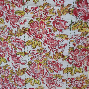 Funda de cama de Tela con estampado de bloques de algodón al por mayor con diseño bordado hecho a mano sábana de colcha tamaño King muebles para el hogar - Product Image 1