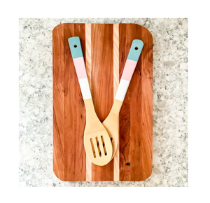 Cuchara de madera para ensalada, 3 piezas, mango impreso de diferentes colores, utensilios de cocina, manualidades, proveedor al por mayor, cuchara de madera - Product Image 5