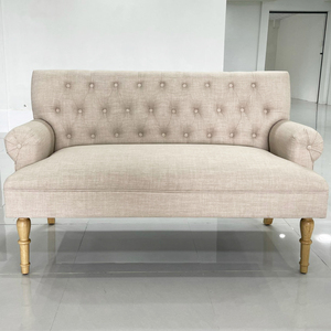 Traditional Tufted <b>Sofa</b> (2 Seater) with Wooden Legs and Fabric Upholstery (SFB68060) - Product Image 3