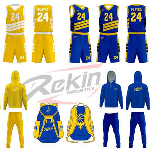 Ensemble d'uniformes de basketball personnalisés en Offre Spéciale Ensemble complet de l'équipe avec survêtement de sac imprimé par sublimation - Product Image 1