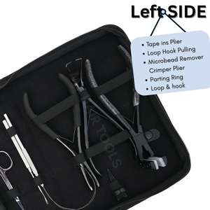 Kit d'outils professionnels pour extensions capillaires de salon avec presse à bandes adhésives, pinces à sertir et à retirer les perles, sertisseuse plate, peigne à boucles - Product Image 3