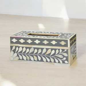 Cajas de papel tisú con incrustaciones de hueso hechas a mano cuadradas de la mejor calidad al por mayor caja de perlas madre artesanías directas - Product Image 3