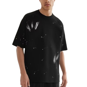 Custom Men's Street Dump Cotton T-Shirt 280g High Quality Vintage Washed Raglan Sleeve Loose Breathable Trendy with Pattern - Product Image 1
