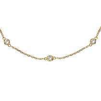 Collar de Diamantes Cultivados en Laboratorio de 1.50 Quilates y 36 Pulgadas de Largo, en Oro Amarillo de 9 Quilates, Elegante Collar de Diamantes con Engaste de Bisel en Oro Amarillo de 9 Quilates - Product Image 2