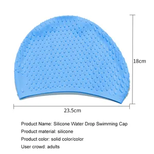 Gorros de natación impermeables personalizados <span class=keywords><strong>para</strong></span> mujer, protección <span class=keywords><strong>para</strong></span> los oídos, pelo <span class=keywords><strong>largo</strong></span> de silicona, con logotipo - Product Image 4