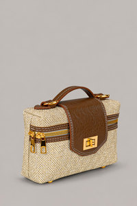 Custom Logo Women's Woven Canvas <b>Vanity</b> <b>Case</b> Bag OEM Zipper Waterproof Top Handle Casual Tote ODM Private Label Manufacturer - Product Image 1