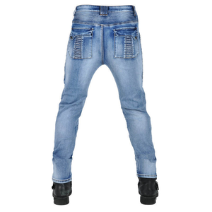 Jeans de moto pour homme, bleu délavé à l'acide, respirant, séchage rapide, pour doublure d'armure, protection, grande taille, service OEM - Product Image 5