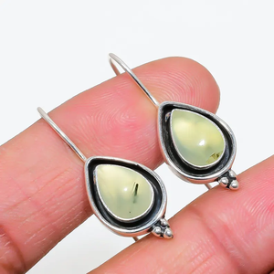 คุณภาพสูง925เงินสเตอร์ลิงต่างหูห้อย prehnite สไตล์น่ารักคลาสสิกใหม่สำหรับงานเลี้ยงเครื่องประดับของขวัญสำหรับเธอ - Product Image 3