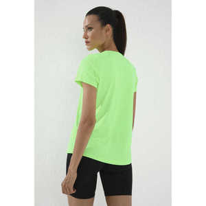Camiseta Casual de Algodón para Mujer Tommylife, Cuello Redondo, Manga Corta, Corte Estándar, Color Verde Neón - 97144 - Product Image 6