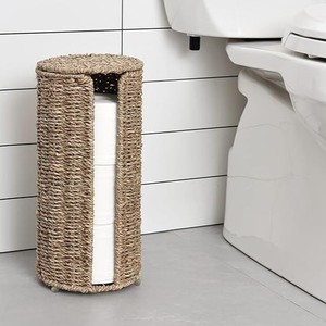 Portarrollos de Papel Higiénico Rústico Hecho a Mano al por Mayor, de Fibra Natural, Independiente, para Almacenamiento Debajo del Lavabo del Baño - Product Image 1