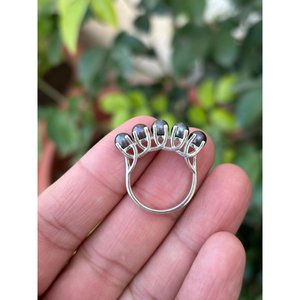 Black Pearl <b>Ring</b> <b>925</b> Sterling <b>Silver</b> Handmade Pearl <b>Ring</b> for Women Wholesale Jewelry Supplier - Product Image 4