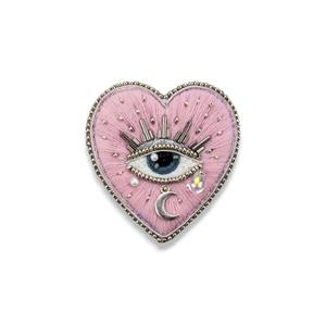 Coeur noir avec des broches en strass brodées à la main pour les yeux fil de lingot perlé broches faites à la main broche de mode - Product Image 4