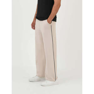 DEZBA Stylish Regular Basic <b>Man</b> <b>Trousers</b> 100% Cotton <b>Elastic</b> Waist Straight Fit Customizable Logo Zipper Decoration Size XL - Product Image 3