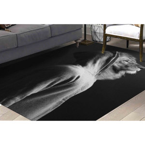 Tapis personnalisé avec tête de lion, tapis imprimé, tapis en velours - Product Image 2