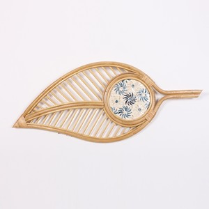 Feuille Design Rotin Décoration Murale avec Nacre Vintage Tenture Art Décoration de La Maison En Gros Fabriqué au Vietnam - Product Image 5