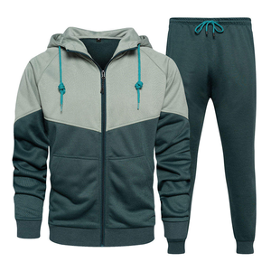 High Quality Unisex Sweat Suit New Style <b>2</b>-<b>Piece</b> Jogger <b>Set</b> with Cargo <b>Pants</b> Solid Pattern Training Tracksuits for Winter - Product Image 1
