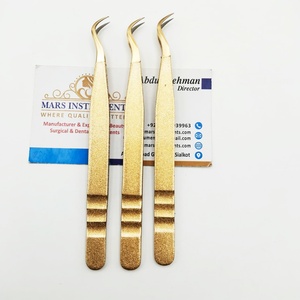 Vente en gros de pinces à cils professionnelles japonaises en acier inoxydable avec logo personnalisé, extension droite/incurvée, pointe lisse et pointue de 10mm - Product Image 3