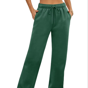 New Arrival <b>Women's</b> 100% Cotton <b>Fleece</b> Flare Jogger Sweat <b>pants</b> Baggy Wide Straight Leg <b>Pants</b> for <b>Women</b> - Product Image 1
