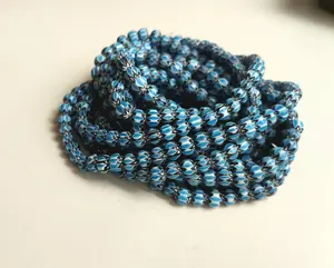 Cuentas de cristal de Murano de Chevron indio hechas a mano para la fabricación de joyas de pendientes - Product Image 2