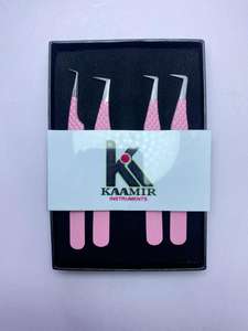 Pakistan-Made Logo personnalisé imprimé beauté extension de cils pince à épiler ensemble 10mm longueur poignée confortable OEM ODM - Product Image 2