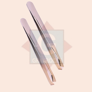 Outil d'extension de sourcils et de cils en acier inoxydable à pointe inclinée - Product Image 1