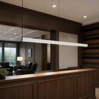 Luminaire suspendu linéaire LED en aluminium de 1200 mm pour réception de bureau d'avocats, 4000K, intensité variable, lampe de plafond