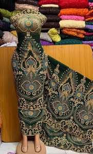 Tissu en dentelle jacquard nigérian de luxe AWAIS HOUSE, haute qualité, 5 yards, brocart africain en organza, polyester, tulle français, grande taille - Product Image 3