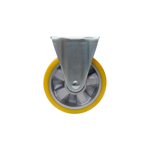 Rueda giratoria rígida con rodamiento de bolas de PU de poliuretano amarillo de 5 pulgadas - Product Image 2