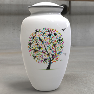 Urna Funeraria Artesanal para Adultos - Monumento de Árbol con Colibrí Estilo Europeo/Americano - Product Image 1