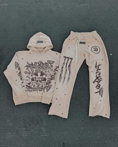 ชุดวอร์มผ้าฝ้าย 100% นุ่มสบายสำหรับฤดูหนาว เหมาะสำหรับใส่ในชีวิตประจำวัน ออกกำลังกาย ชุดแทรคสูทแบบยูนิเซ็กซ์สั่งทำได้ คุณภาพสูง ชุดกีฬาพร้อมโลโก้ - Product Image 6