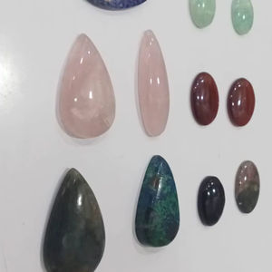 Pierres précieuses en vrac de haute qualité, cabochons à dos plat, demi-ovales, agate naturelle, jaspe, jade, cristal, lapis-lazuli, 20% de réduction et cadeau - Product Image 3