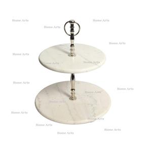 Newest Design Table Top Cake Stand With Highest Quality Marble And Metal Cake <b>Dessert</b> Stand For Sale - Product Image 4