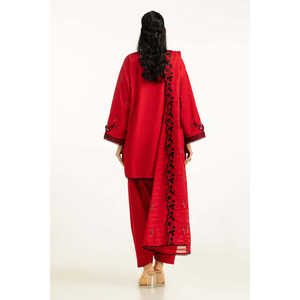 Conjunto de Traje Bordado Khaddar para Mujer IUSTKSD-1258, Colección de 3 Piezas - Product Image 2