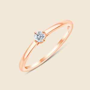 Bague fine et large avec diamant rond de laboratoire de 1,00 carat, couleur F-VS, en or massif 14K, idéale pour mariage, fiançailles ou soirée. - Product Image 2