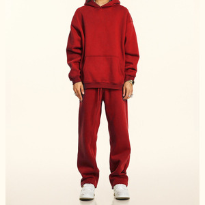 Ropa personalizada Streetwear pantalones de chándal y sudaderas con capucha conjunto de chándales de gran tamaño Unisex hombres Sudadera con capucha pantalones de chándal de peso pesado conjunto Suelto - Product Image 6