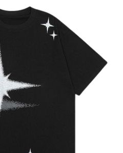 Camiseta Personalizada para Hombre, Negra, con Estampado Gráfico de Estrella, Estilo Urbano, de Algodón, Manga Corta, Corte Holgado, Informal, Moderna - Product Image 2
