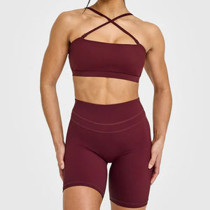 Women's Gym <b>Sports</b> <b>Bra</b> Shorts Set Breathable Fitness Apparel Outdoor Jogging Yoga Solid Print Pattern Soft Elastic Workout Top - Product Image 1