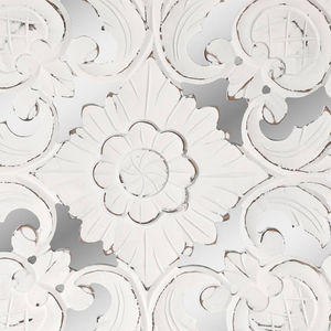 OEM personalizado tallado blanco Floral Venta caliente madera pared arte decorativo madera pared arte para decoración del hogar suministros a granel - Product Image 2