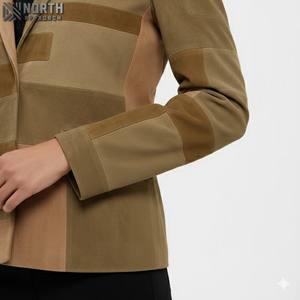 Chaqueta de Cuero Genuino para Mujer, Tendencia 2025, Personalizada, Tejida, Transpirable, de Invierno, Manga Larga, Alta Calidad - Product Image 3