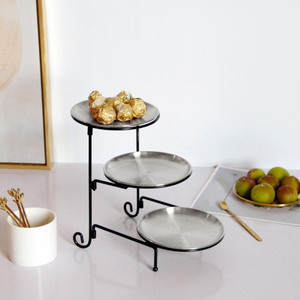 Modern Iron Metal Plate Rack Black Finished Perfect For Kitchenware <b>Tabletop</b> Standing Multifunction Plate <b>Storage</b> Holder - Product Image 6