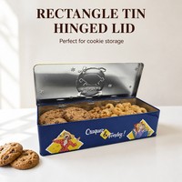 Boîte de rangement en métal de grande taille sur mesure de haute qualité avec couvercle à charnière pour biscuits, céréales, cosmétiques