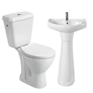 Inodoro de cerámica para baño, inodoro de baño, inodoro montado en el suelo, armario de agua de 2 piezas para lavabo de Pedestal y Hotel - Product Image 3