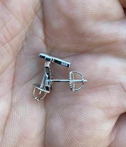 Pendientes de Cruz con Diamantes Moissanite VVS con Certificado GRA, Chapados en Oro sobre Plata 925, Joyería Fina para Regalo de Cumpleaños - Product Image 4