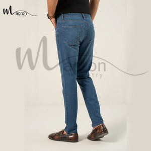 Best Quality Lightweight Customized Fit Casual <b>Denim</b> New Unique Design For Adult Breathable Men Straight Mid-Rise <b>Denim</b> Pants - Product Image 5