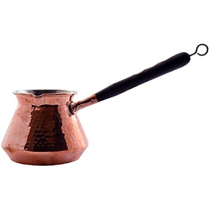 Vintage Style Copper Classic <b>Coffee</b> Warmer Butter Melting Pot Engraved Authentic Turkish Cezve Ibrik Stovetop Brewing Lid Handle - Product Image 4