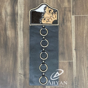 Soporte para Paños de Cocina de Cuero Repujado Artesanal, Gancho Rústico para Pared, Organizador de Paños Colgantes, Decoración para el Hogar - Product Image 1